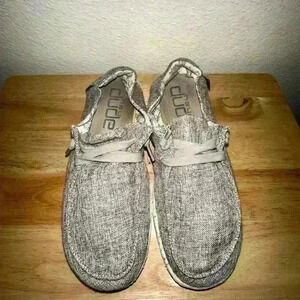 Hey Dude Ladies Wendy L Linen Iron Shoe 121533901 Grey Size 8‎